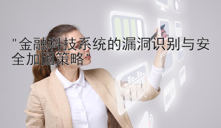 金融科技系统的漏洞识别与安全加固策略